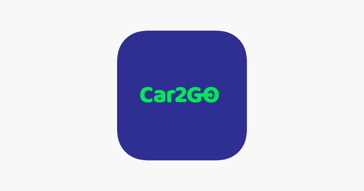 car2go logo featuring a stylized blue and white design